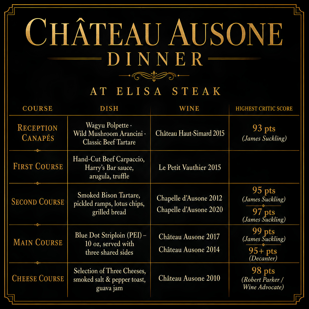 Château Ausone Dinner at Elisa Steak