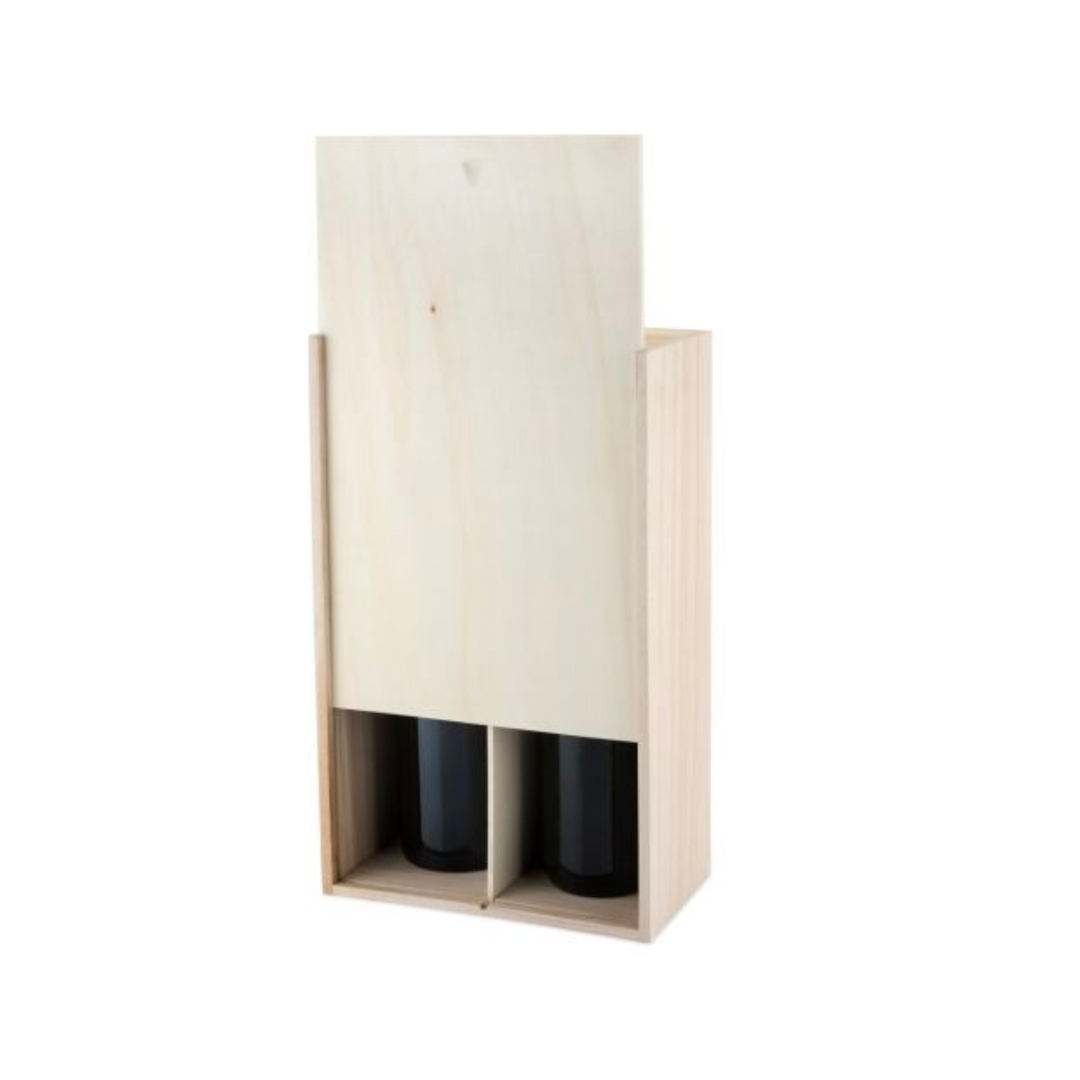 2-Bottle Wooden Wine Box 750ML standard bottle