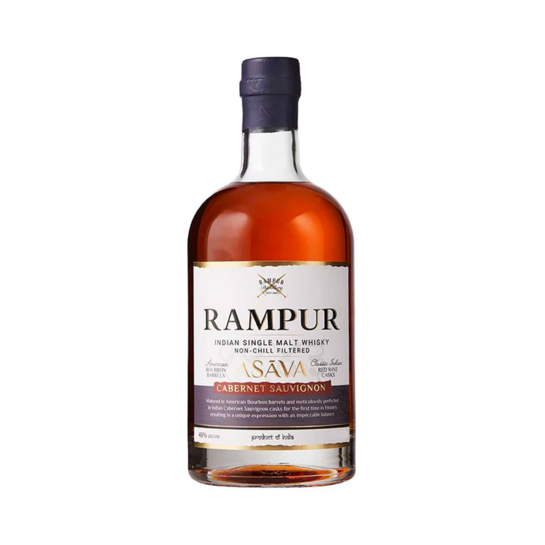 Rampur Asava Cabernet Sauvignon Finish Single Malt Whisky 750ml
